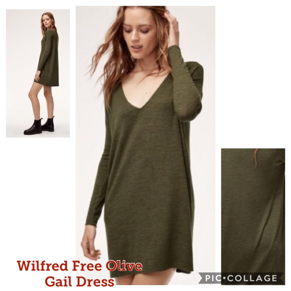 ARITZIA Wilfred Free GAIL Dress in Olive Green-XS
